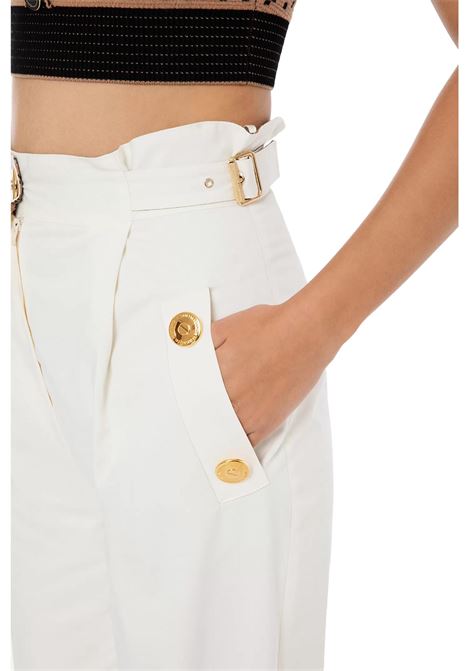 Pantalone con fascione in punto vita e due fibbie in metallo dorato Elisabetta Franchi ELISABETTA FRANCHI | Pantaloni | PA05631E2193